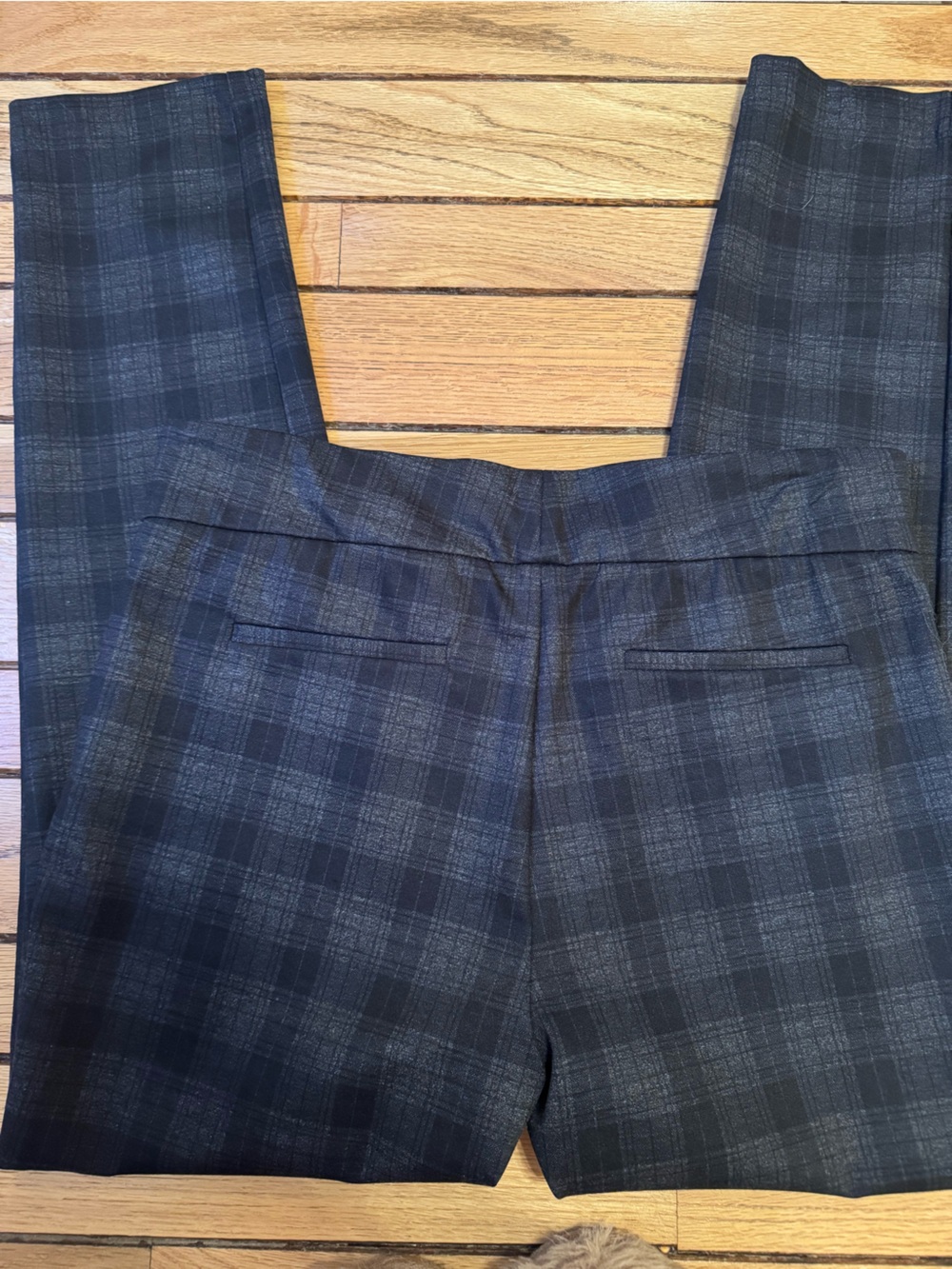Plaid Slim Ponte Pants - Black/Gray - Picture 6 of 7